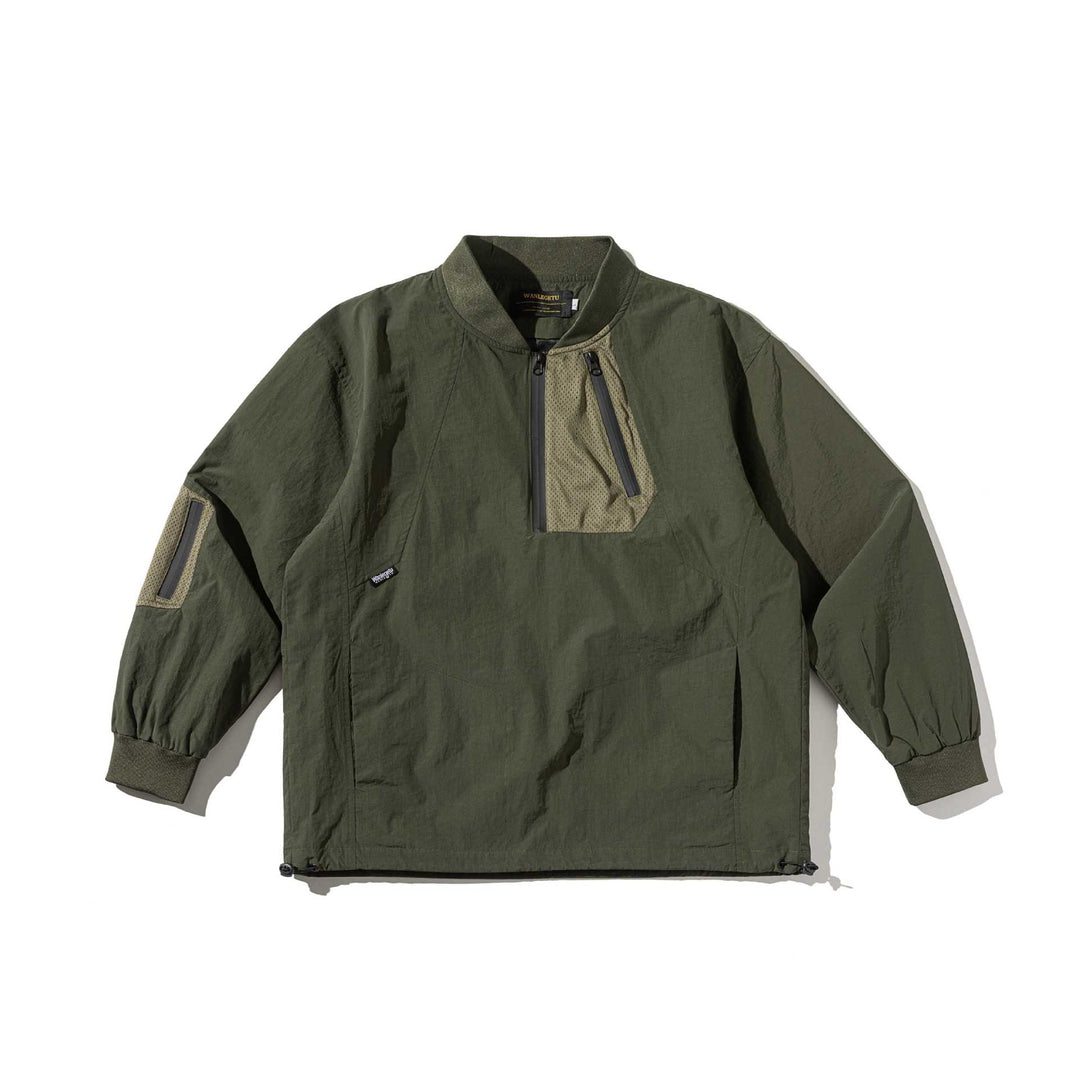Unisex Technischer Pullover-Anorak mit halbem Reißverschluss und Utility‑Taschen Nord Taschen