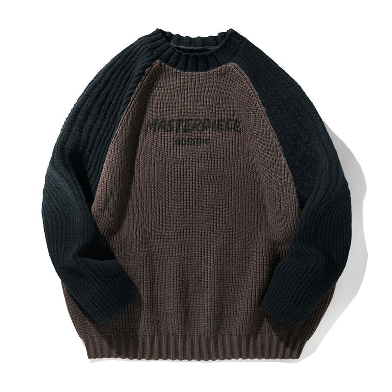 Unisex Oversize-Strickpullover mit Raglanärmeln, kontrastfarbenen Ärmeln und Rippstruktur Nord Taschen