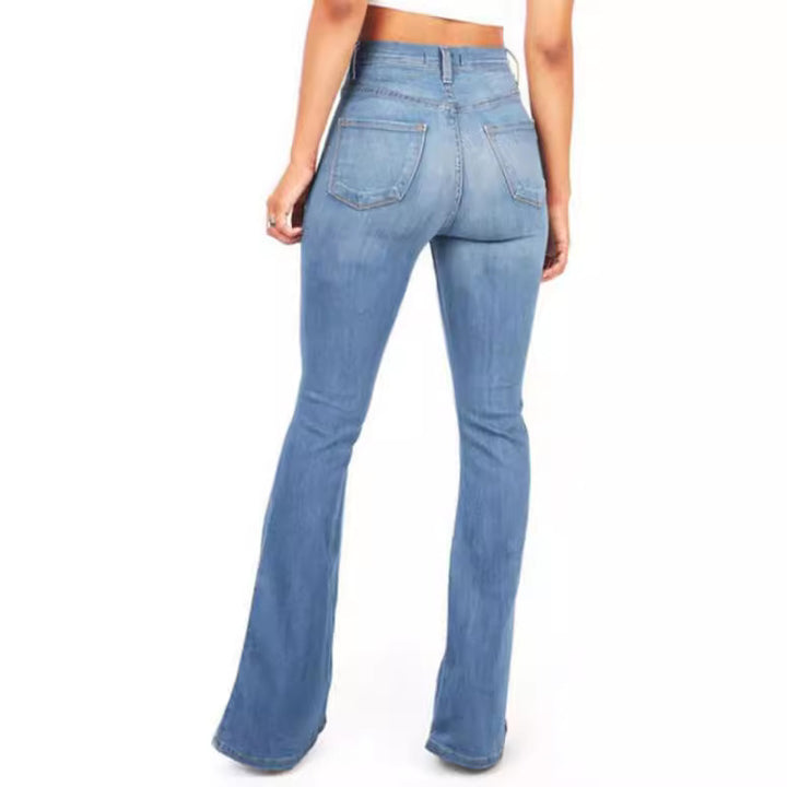 Damen Jeans mit hohem Bund und leichtem Schlag Nord Taschen