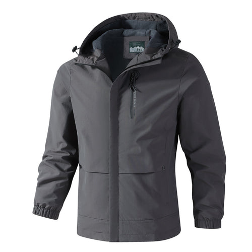 Herren Wasserdichte Softshell-Regenjacke mit Kapuze, Brust-Reißverschluss und Fleece-Innenkragen Nord Taschen