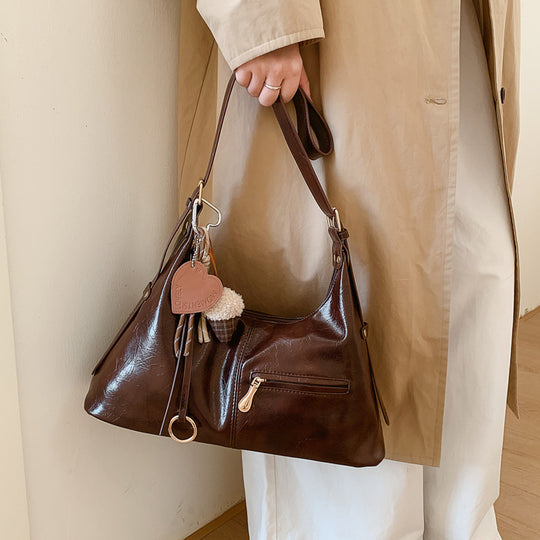 Damen Hobo-Tasche mit strukturiertem Leder und praktischem Reißverschluss Nord Taschen