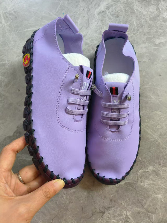 Damen Leichter, weicher Slipper mit handgenähter Gummisohle und elastischer Schnürung Nord Taschen