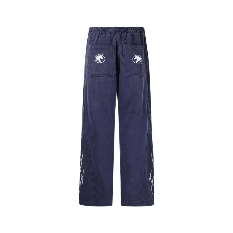Herren weite Sweatpants im Baggy‑Cut mit Elastikbund, Kordelzug und geraffter Kniepartie Nord Taschen