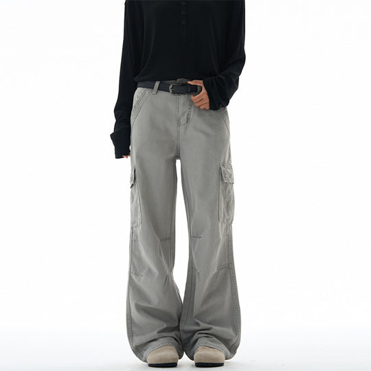 Damen Extraweite utilitaristische Cargohose mit tiefem Schritt und abnehmbarem Schlüsselanhänger Nord Taschen