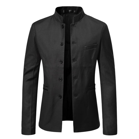 Herren Sakko mit Stehkragen, schmaler Silhouette und verdeckter Knopfleiste Nord Taschen