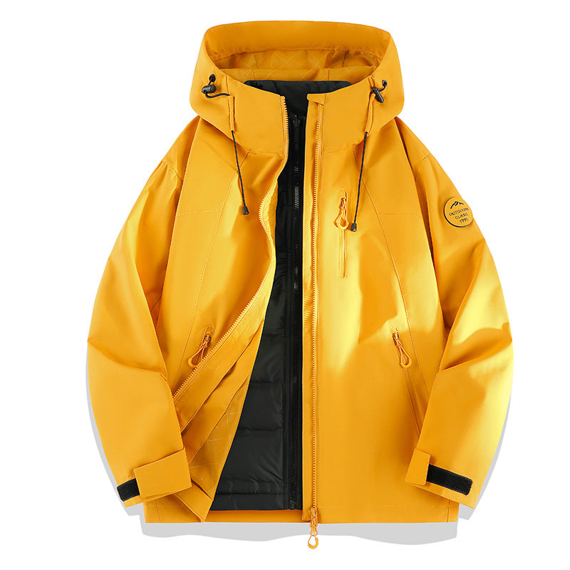 Damen Leichte wasserdichte Kapuzenjacke mit Teddy‑Charm und verdeckten Reißverschlusstaschen Nord Taschen
