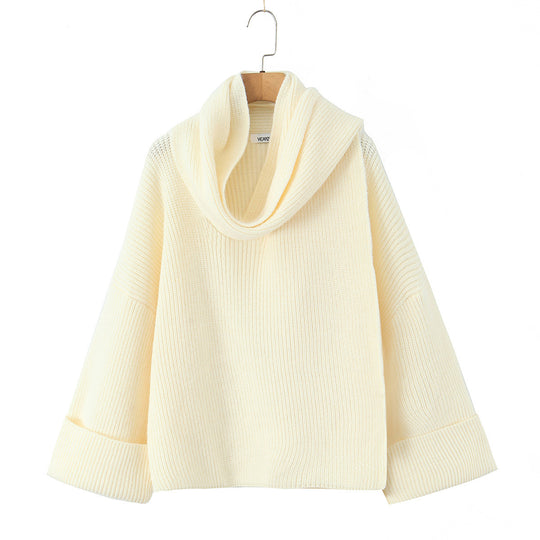 Damen Oversized Rollkragen‑Strickpullover mit Rippstruktur Nord Taschen
