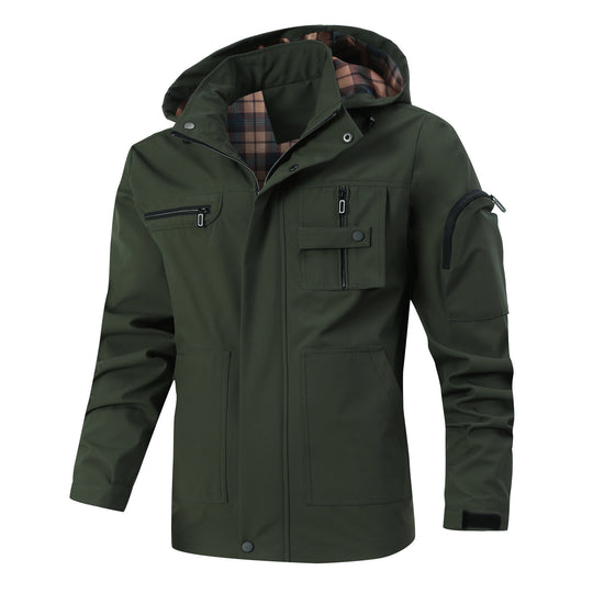 Herren Wasserabweisender Softshell-Parka mit Kapuze, reflektierenden Einsätzen und Multifunktionstaschen Nord Taschen
