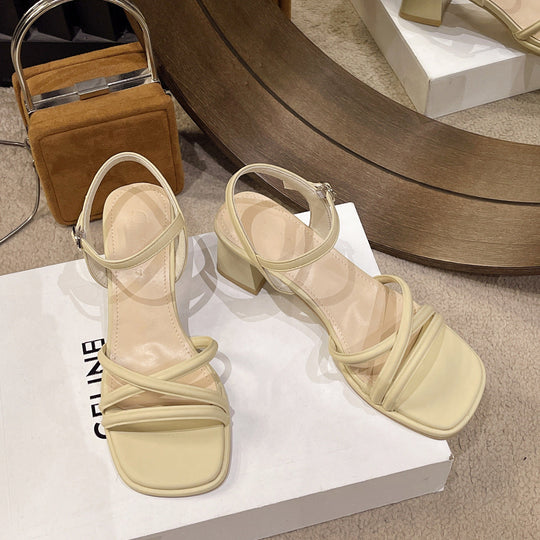 Damen Elegante Riemchen-Sandalen mit Blockabsatz - Arvani