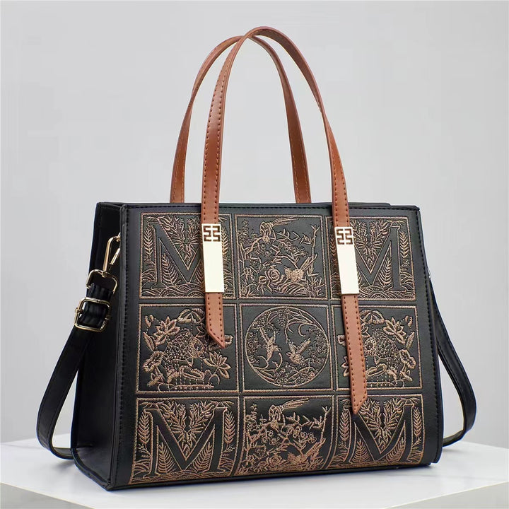 Damen edle Handtasche mit filigranem Stickdesign Nord Taschen