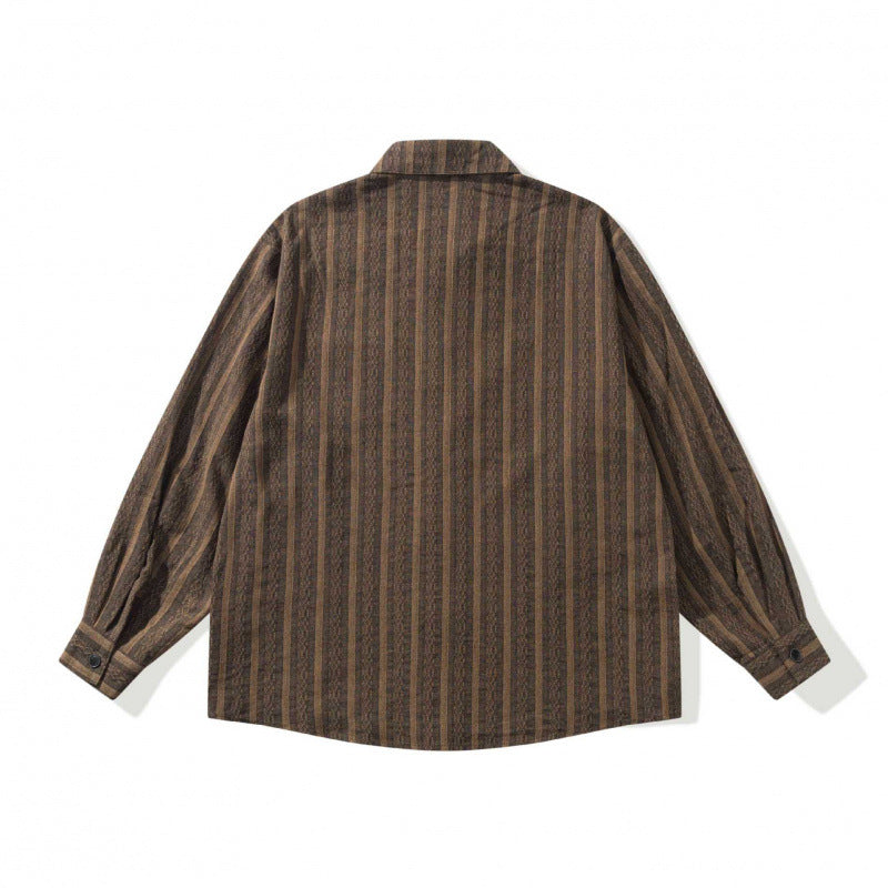 Unisex Lockeres Oversize-Hemd aus Leinenmix mit feiner Waffelstruktur und Brusttasche Nord Taschen