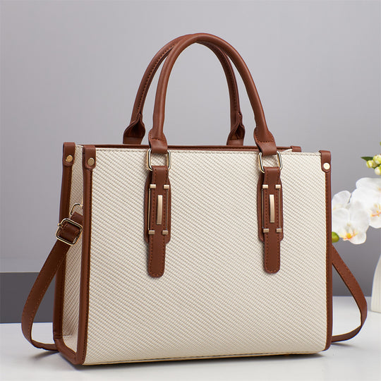 Damen hochwertige Handtasche mit luxuriösem Textilmuster und abnehmbaren Schulterriemen Nord Taschen