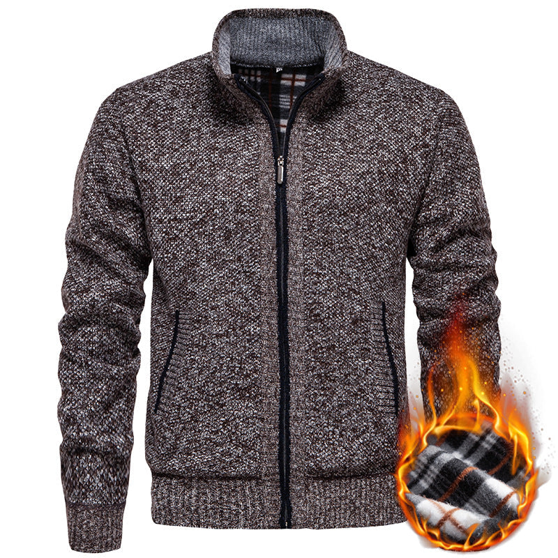 Herren Strickjacke mit hohem Kragen und praktischem Reißverschluss Nord Taschen