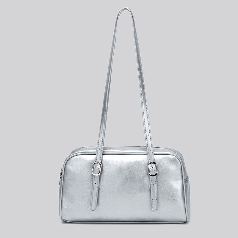 Damen Handtasche mit elegantem Glanz und verstellbaren Trageriemen Nord Taschen
