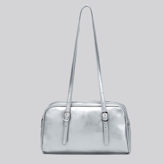 Damen Handtasche mit elegantem Glanz und verstellbaren Trageriemen Nord Taschen