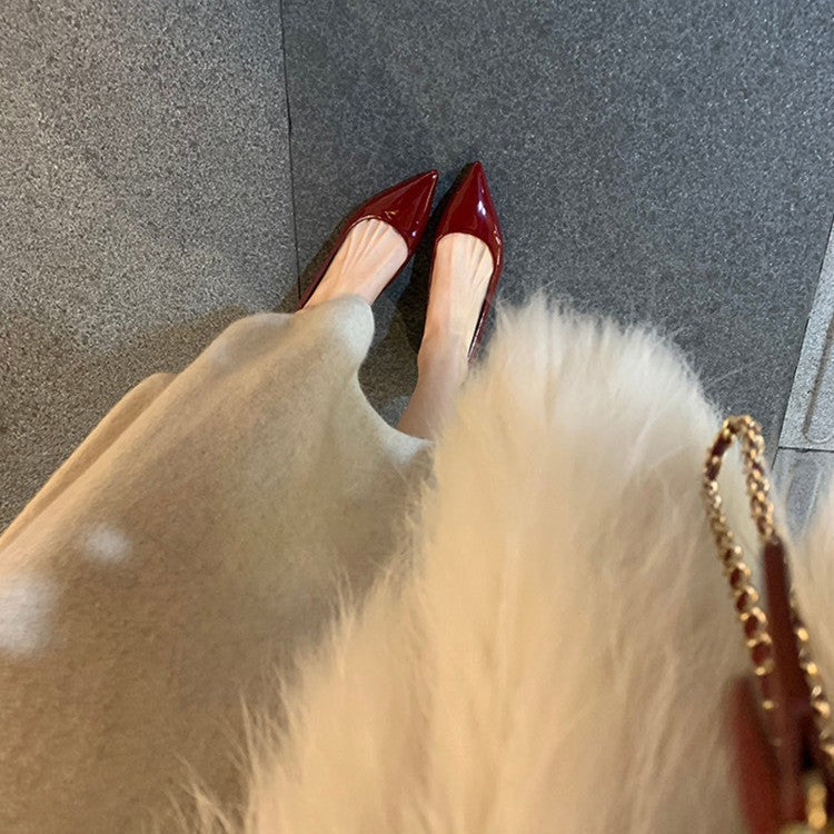 Damen elegante spitze Ballerinas aus hochwertigem Leder