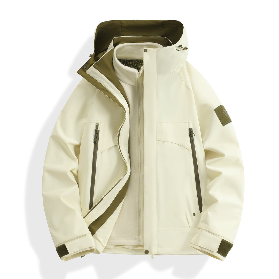 Damen wasserdichter modularer Parka mit abnehmbarer Fleece-Innenjacke und technischer Kapuze Nord Taschen