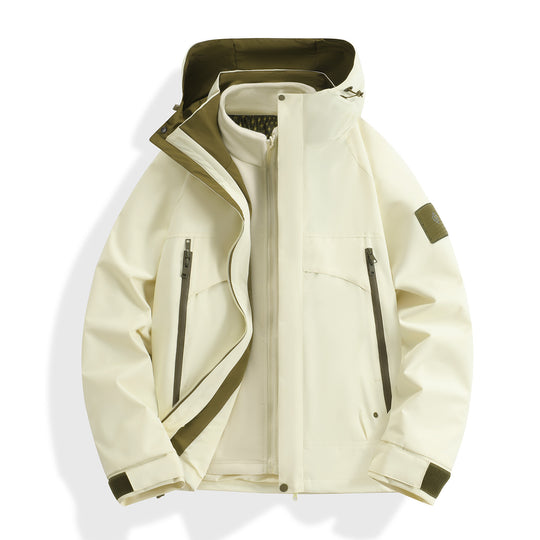 Damen wasserdichter modularer Parka mit abnehmbarer Fleece-Innenjacke und technischer Kapuze Nord Taschen