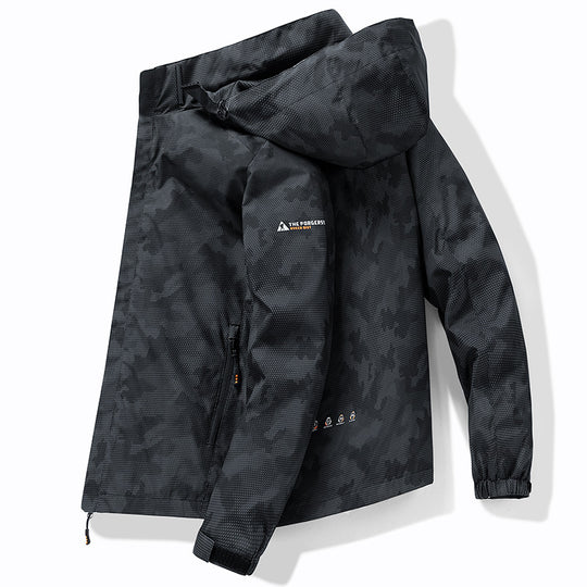 Herren Wetterfeste Outdoor-Jacke mit verstellbarem Kapuzenkragen Nord Taschen
