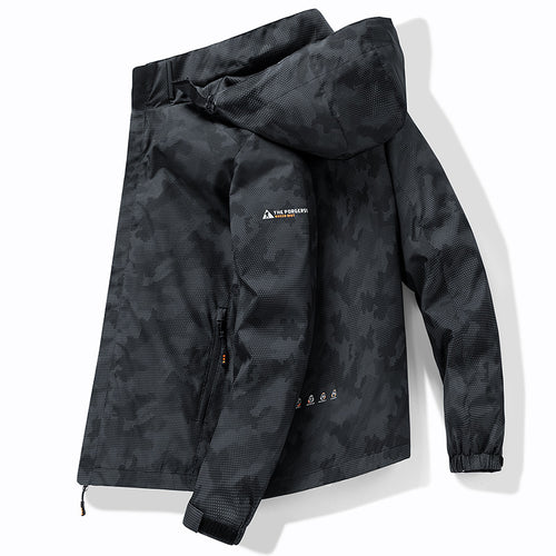 Herren Wetterfeste Outdoor-Jacke mit verstellbarem Kapuzenkragen Nord Taschen