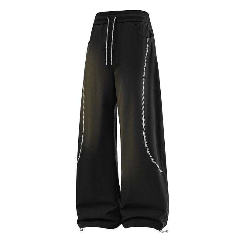 Damen Weite Baggy-Freizeithose mit Tunnelzugbund, kontrastierenden Ziernähten & verstellbarem Saum Nord Taschen