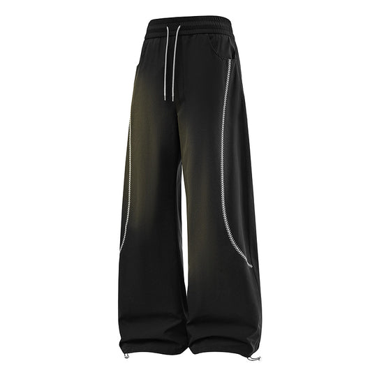 Damen Weite Baggy-Freizeithose mit Tunnelzugbund, kontrastierenden Ziernähten & verstellbarem Saum Nord Taschen