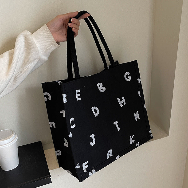Damen Einkaufstasche mit buntem Alphabet-Design und stabilen Griffen Nord Taschen