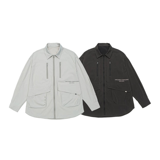 Unisex Technisches Overshirt-Jacke im Boxy-Cut mit Frontreißverschluss und Multifunktions-Taschen Nord Taschen