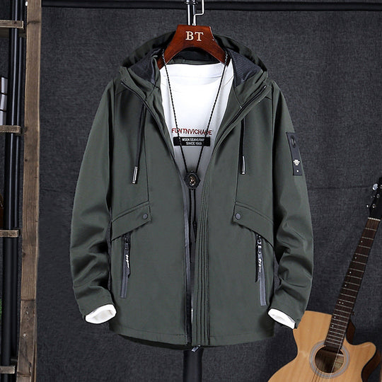 Herren wind- und wasserabweisende Softshell-Fieldjacke mit Mesh-Kapuzenfutter und verdeckten Reißverschlusstaschen Nord Taschen