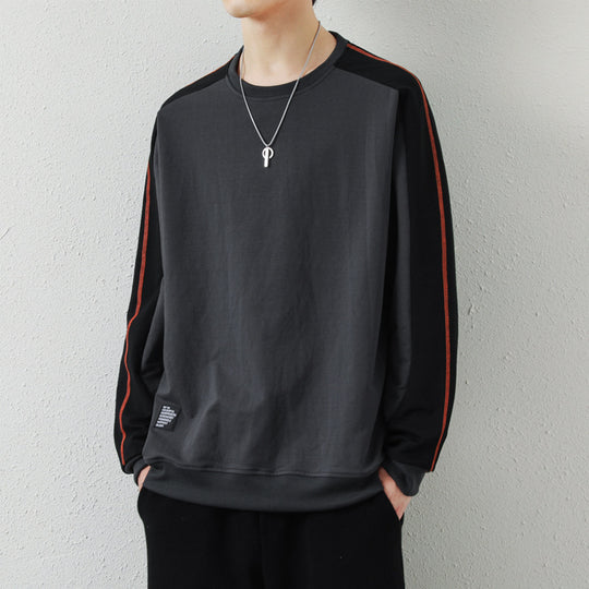 Herren Oversize-Sweatshirt mit kontrastierenden Ärmeln, Flachnaht-Details und Rippbündchen Nord Taschen