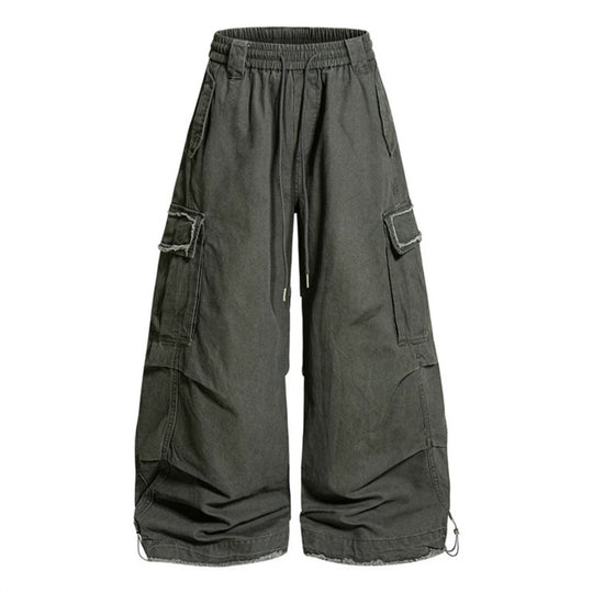 Damen Weite Cargo-Hose mit elastischem Bund, Cargo-Taschen und verstellbarem Saum Nord Taschen