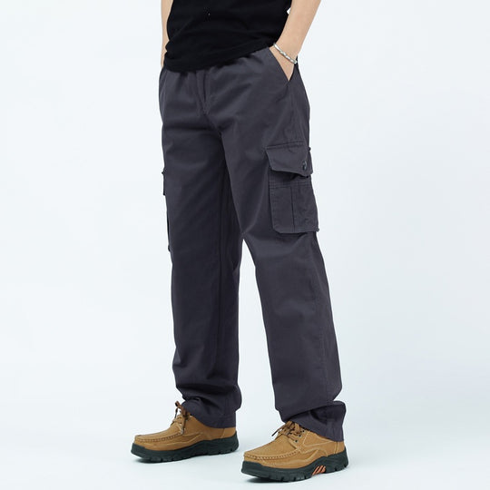 Herren Utility-Cargohose mit weitem Schnitt, mehrfachen Klappentaschen & geradem Bein Nord Taschen