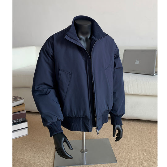 Herren Oversized Stepp-Bomber mit hoher Rippenkragenkonstruktion und verdecktem Reißverschluss Nord Taschen