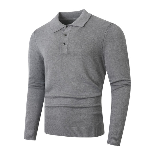 Herren Feinstrick-Poloshirt mit langem Arm und Dreiknopfleiste Nord Taschen