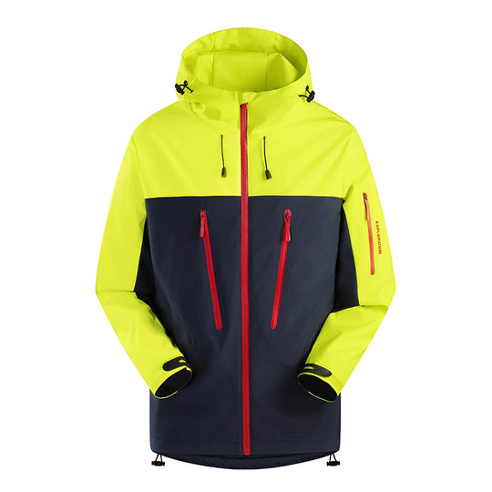 Herren Dreilagige atmungsaktive Hardshell-Outdoorjacke mit Kapuze und verschweißten Nähten Nord Taschen