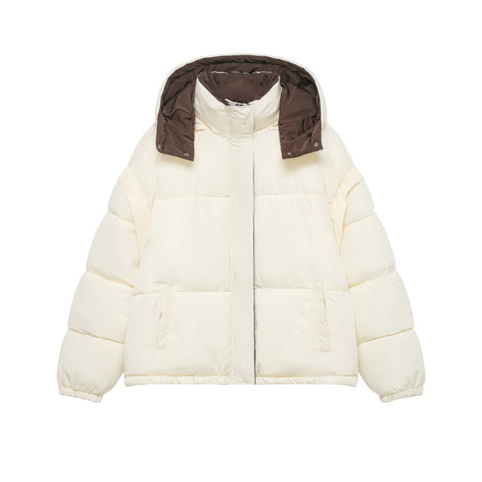 Damen Stepp-Daunenjacke mit hohem Stehkragen und abnehmbarer Kapuze Nord Taschen