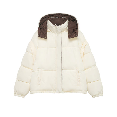 Damen Stepp-Daunenjacke mit hohem Stehkragen und abnehmbarer Kapuze Nord Taschen
