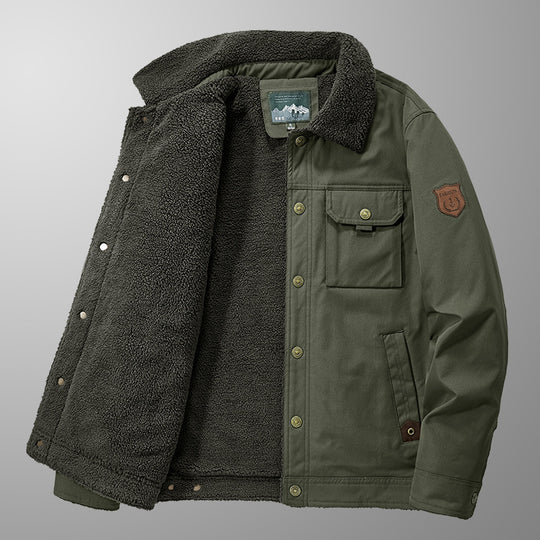 Herren Warme Fleecejacke mit hochgeschlossenem Kragen Nord Taschen