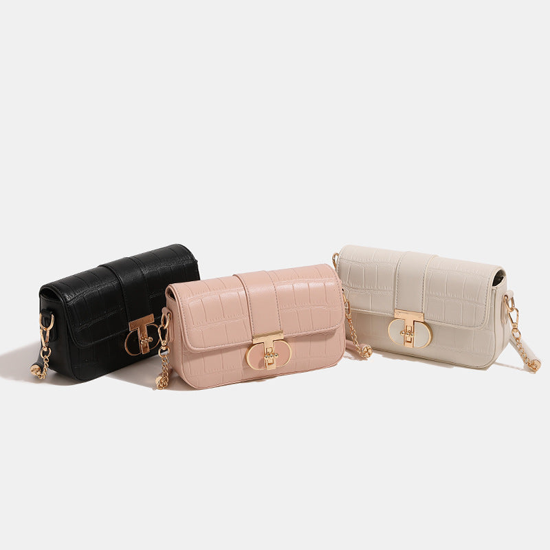 Damen Umhängetasche mit stilvollem Kroko-Effekt und eleganter Kettenverzierung Nord Taschen