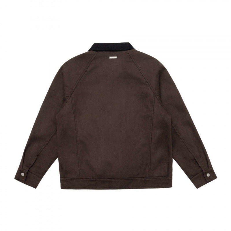 Herren Kastenförmige Zip‑Blousonjacke mit Cordkragen und minimalistischen Eingrifftaschen Nord Taschen