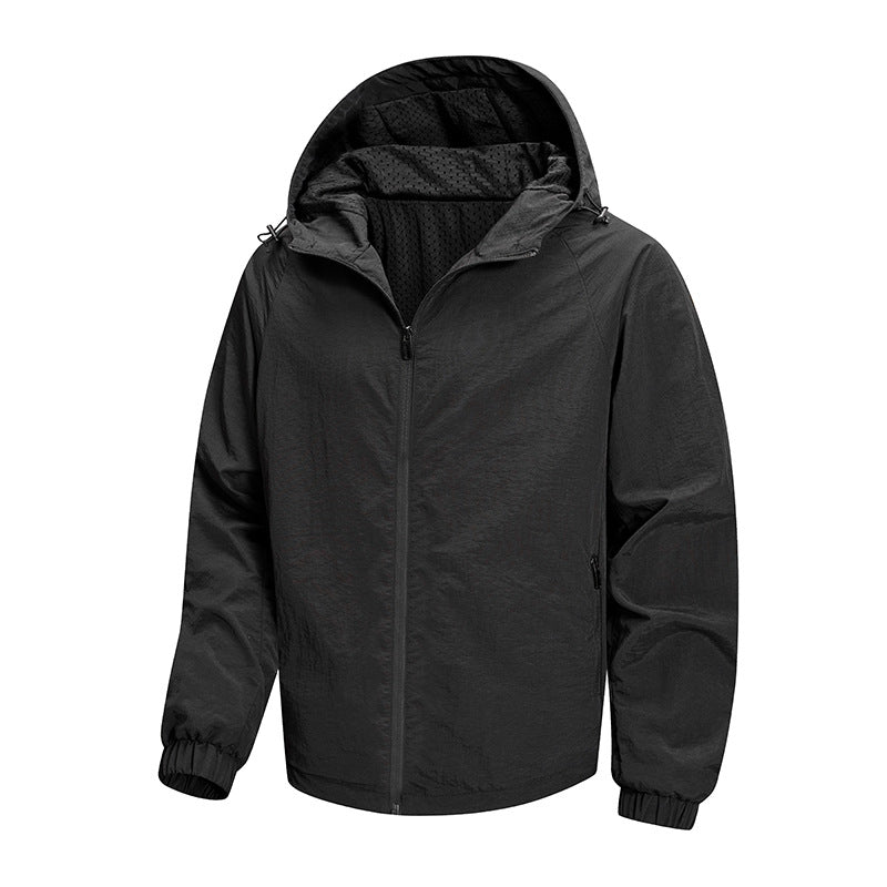 Herren Leichte Übergangsjacke mit Kapuze und atmungsaktiven Einsätzen Nord Taschen