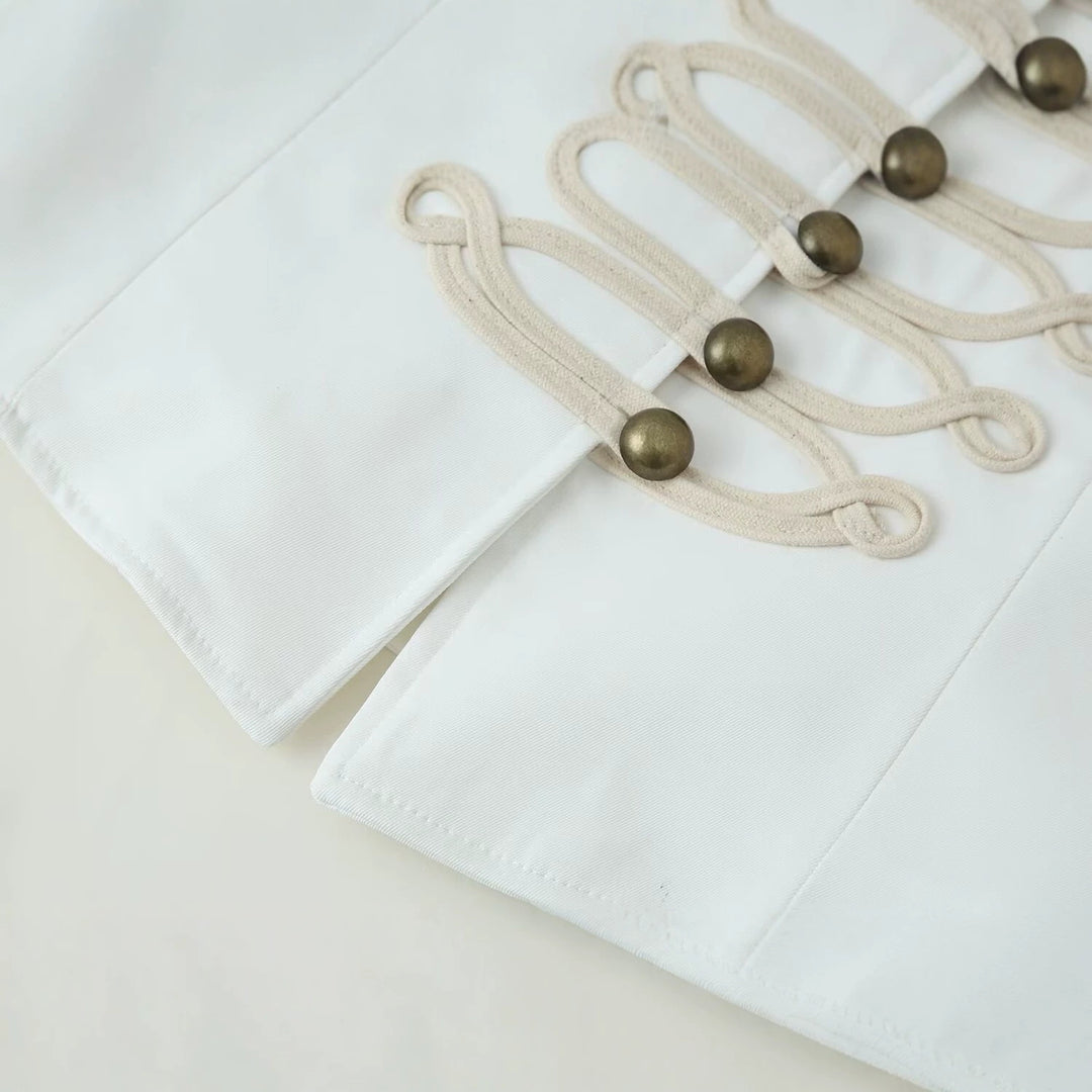 Damen Kurzjacke im Hussarenstil mit Zierkordeln und Stehkragen Nord Taschen