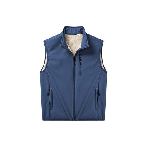 Herren Sherpa-gefütterte Softshell-Weste mit Stehkragen und Reißverschlusstaschen Nord Taschen