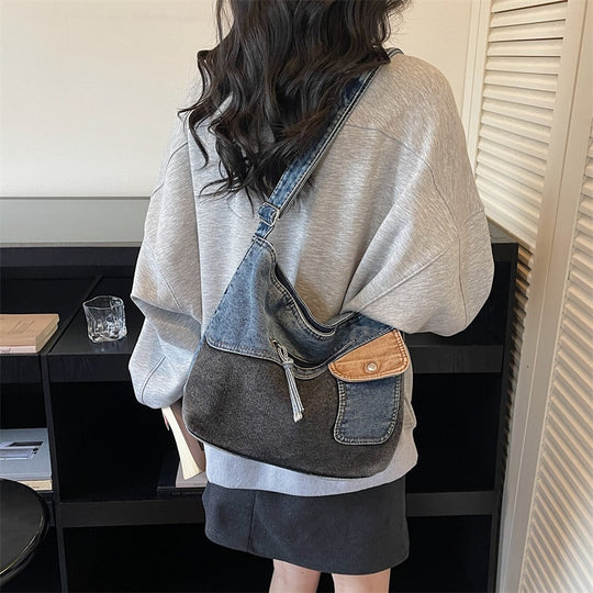 Damen Umhängetasche aus strapazierfähigem Denim mit praktischen Fächern Nord Taschen