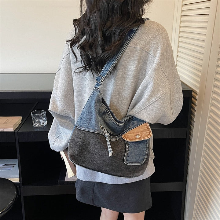 Damen Umhängetasche aus strapazierfähigem Denim mit praktischen Fächern Nord Taschen