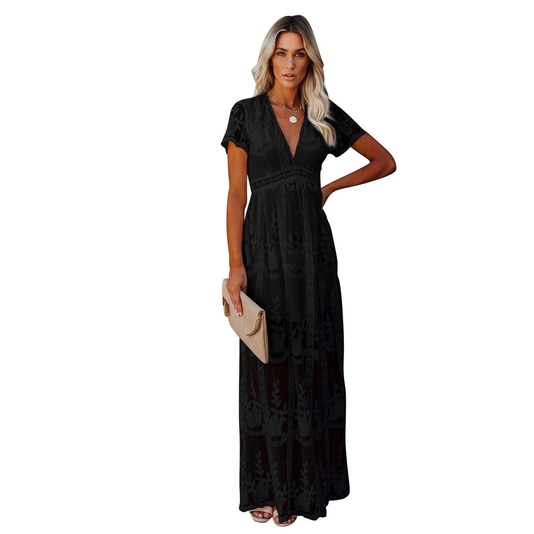 Damen Elegantes Besticktes Maxikleid