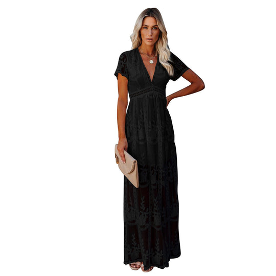 Damen Elegantes Besticktes Maxikleid