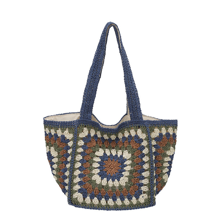 Damen gehäkelte Strandtasche mit einem einzigartigen geometrischen Muster Nord Taschen