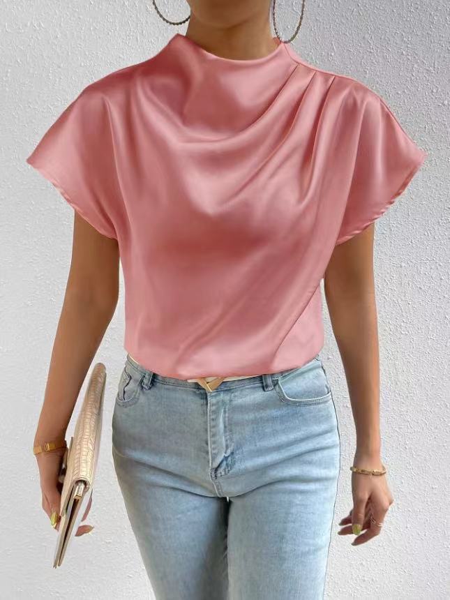 Damen ierte Bluse mit elegantem Stehkragen