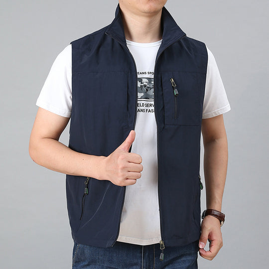 Herren Outdoor-Utility-Weste mit Mesh-Futter und Reißverschluss-Taschen Nord Taschen